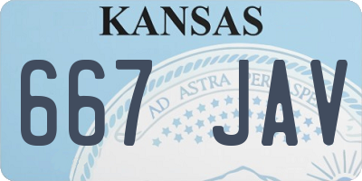 KS license plate 667JAV