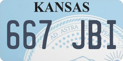 KS license plate 667JBI