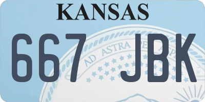 KS license plate 667JBK