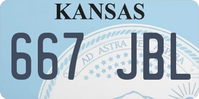 KS license plate 667JBL