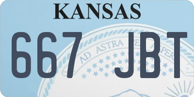 KS license plate 667JBT
