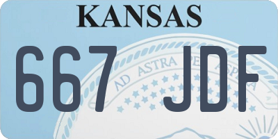 KS license plate 667JDF