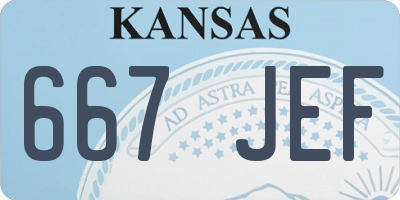 KS license plate 667JEF