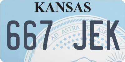 KS license plate 667JEK