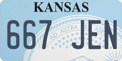 KS license plate 667JEN