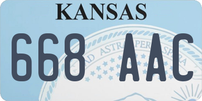 KS license plate 668AAC