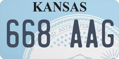 KS license plate 668AAG