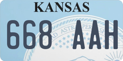 KS license plate 668AAH