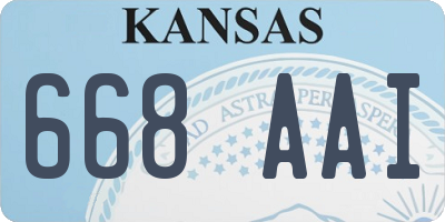 KS license plate 668AAI