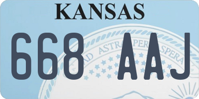 KS license plate 668AAJ