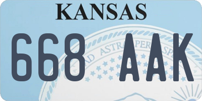 KS license plate 668AAK