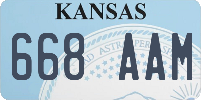 KS license plate 668AAM
