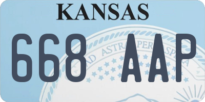 KS license plate 668AAP