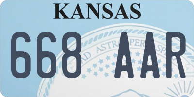 KS license plate 668AAR