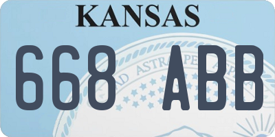 KS license plate 668ABB