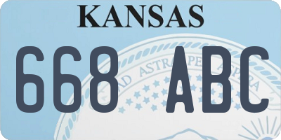 KS license plate 668ABC