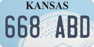 KS license plate 668ABD
