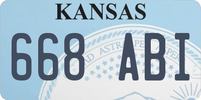 KS license plate 668ABI
