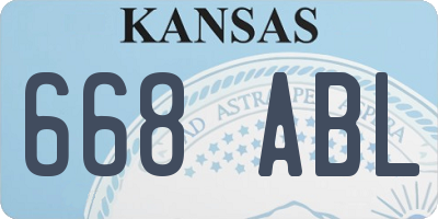 KS license plate 668ABL