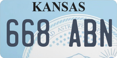 KS license plate 668ABN