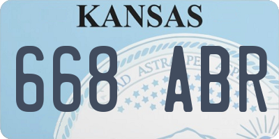 KS license plate 668ABR