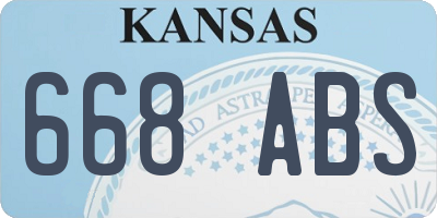 KS license plate 668ABS