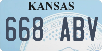 KS license plate 668ABV