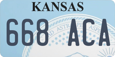 KS license plate 668ACA