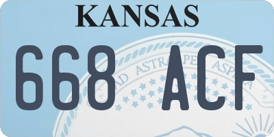 KS license plate 668ACF