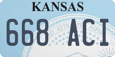 KS license plate 668ACI