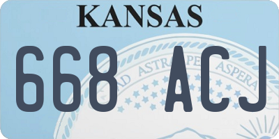 KS license plate 668ACJ