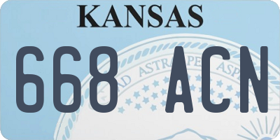 KS license plate 668ACN