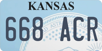 KS license plate 668ACR