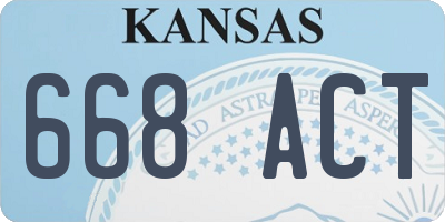 KS license plate 668ACT