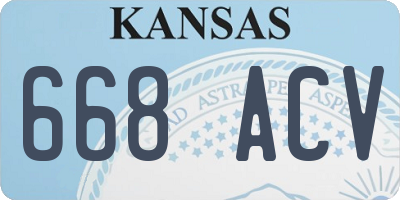 KS license plate 668ACV