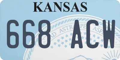 KS license plate 668ACW