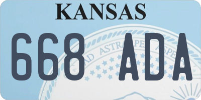 KS license plate 668ADA