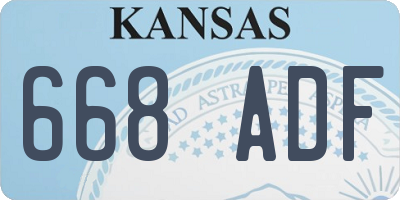 KS license plate 668ADF