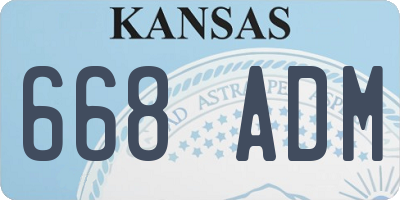 KS license plate 668ADM