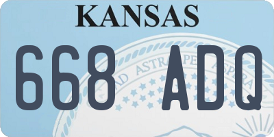 KS license plate 668ADQ