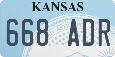 KS license plate 668ADR