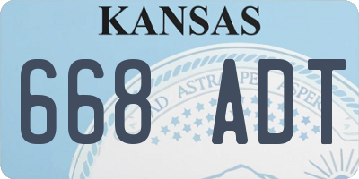 KS license plate 668ADT