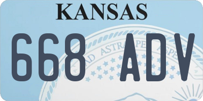 KS license plate 668ADV