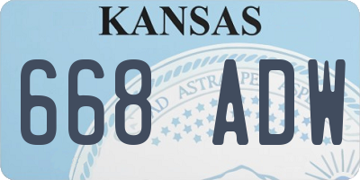 KS license plate 668ADW