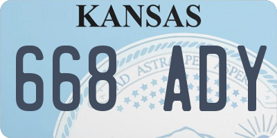 KS license plate 668ADY