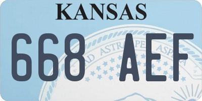 KS license plate 668AEF