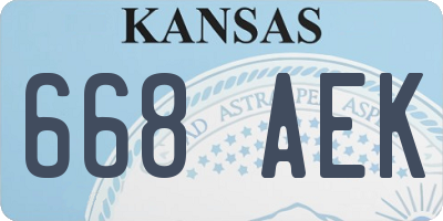 KS license plate 668AEK