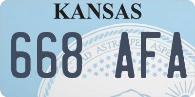 KS license plate 668AFA