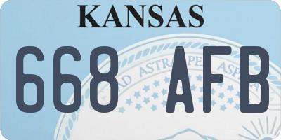 KS license plate 668AFB