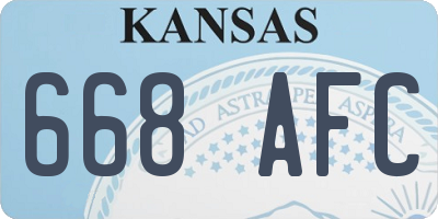 KS license plate 668AFC